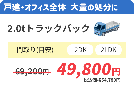 1K～2LDK程度のお部屋のお片付け